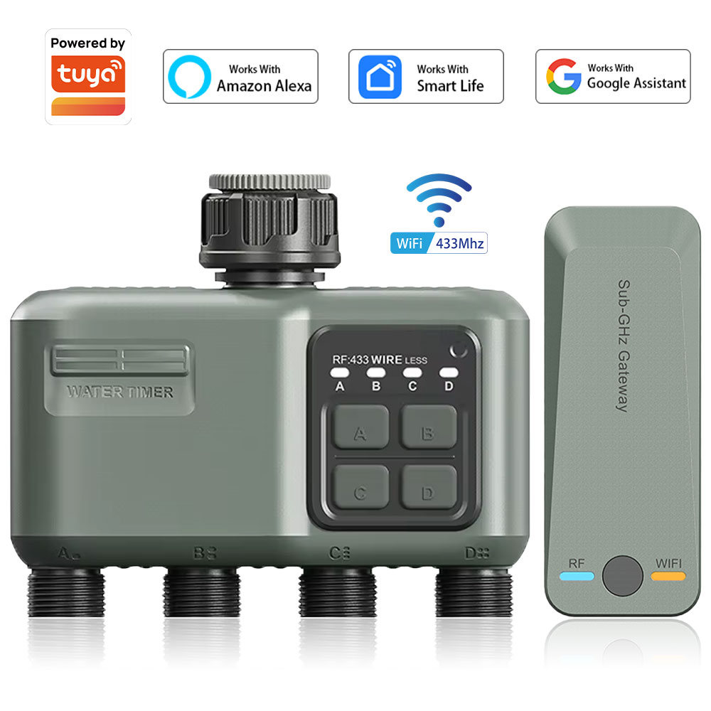 Smart Garden Sensors - 4 Outlet Programmable Water Timer for