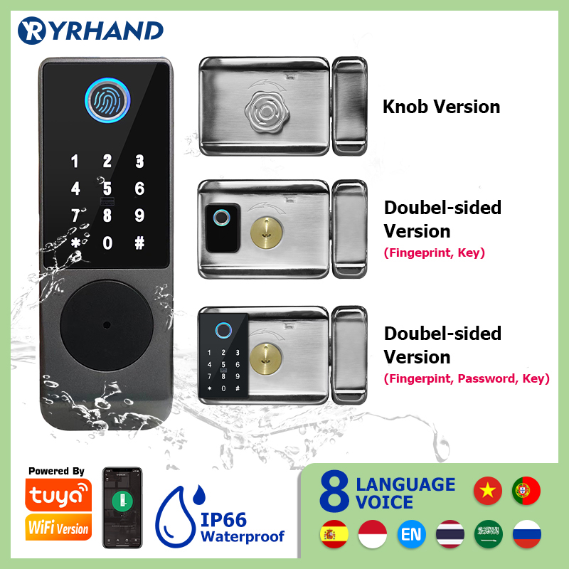 Smart Garden Door Lock - Tuya Smart lock Waterproof Wifi Double