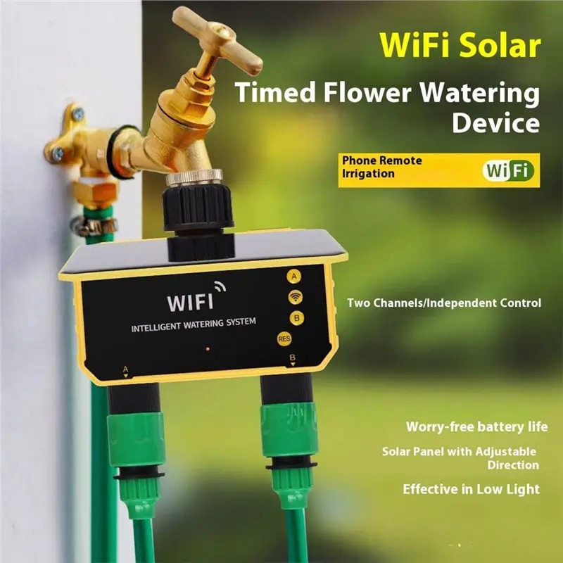 1/2 Outlets WIFI Solar Irrigat - Smart Garden Lock ulasan dan harga