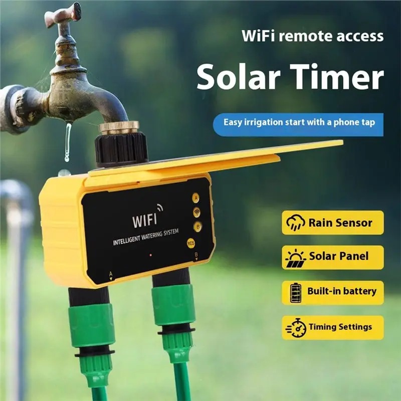 1/2 Outlets WIFI Solar Irrigat - Smart Garden Lock ulasan dan harga