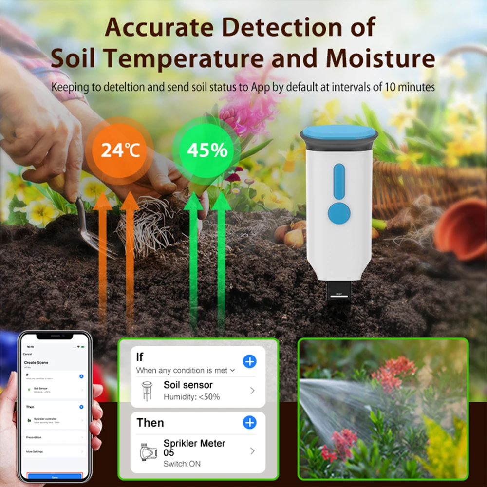 Haozee Tuya Smart WiFi Soil Mo - Smart Garden Sensors ulasan dan harga