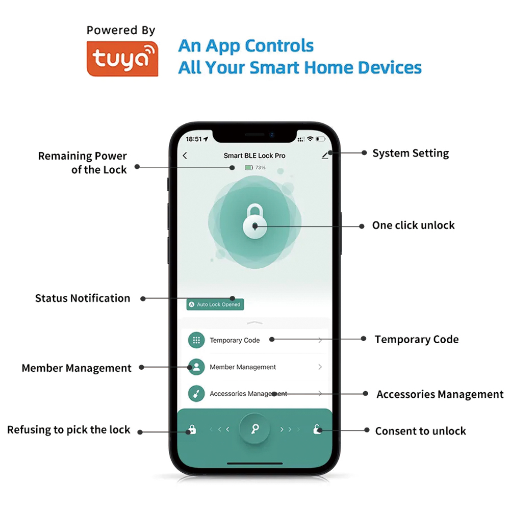 TYSH Tuya Smart Automatic Secu - Smart Garden Lock ulasan dan harga