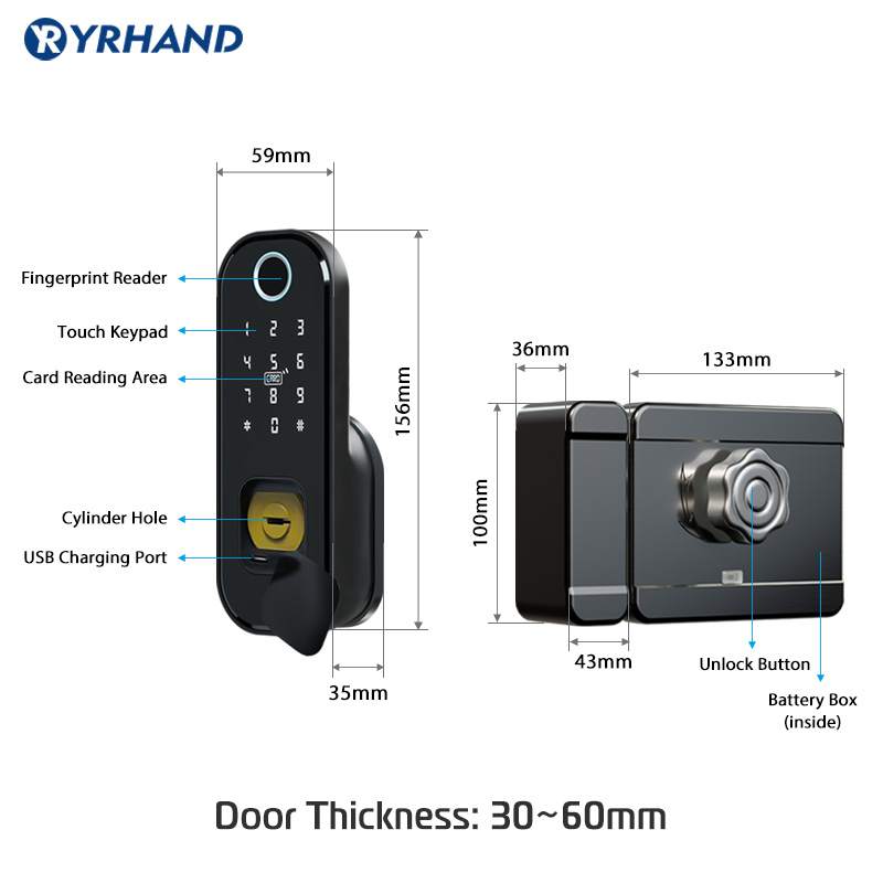 Tuya Fingerprint Door Lock Wat - Smart Garden Door Lock ulasan dan harga
