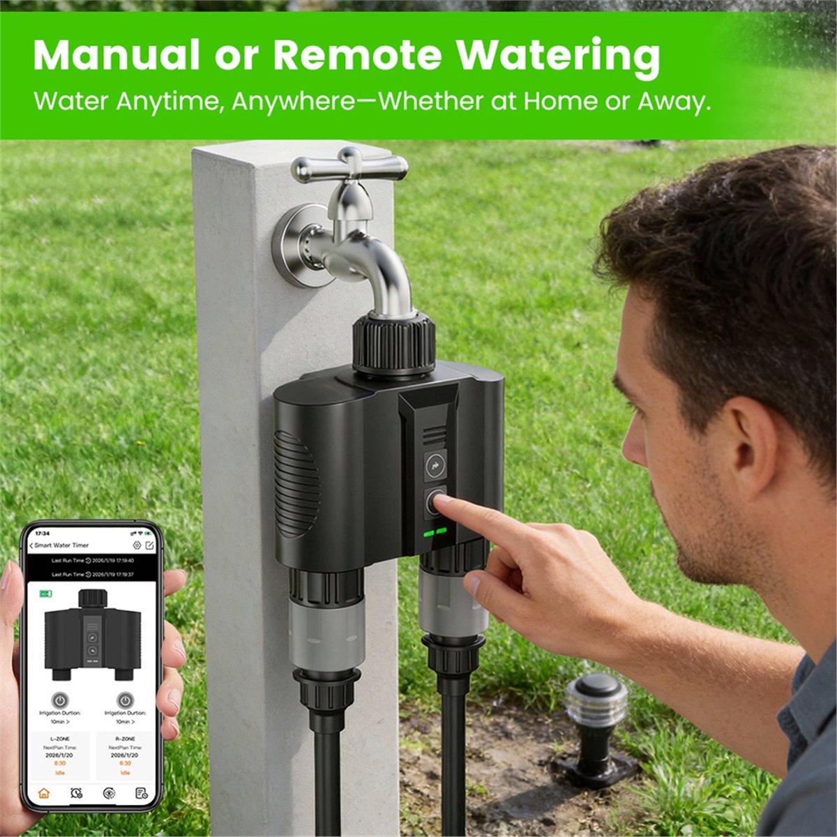Y17A 1 Set WiFi Water Timer fo - Smart Garden Is ulasan dan harga