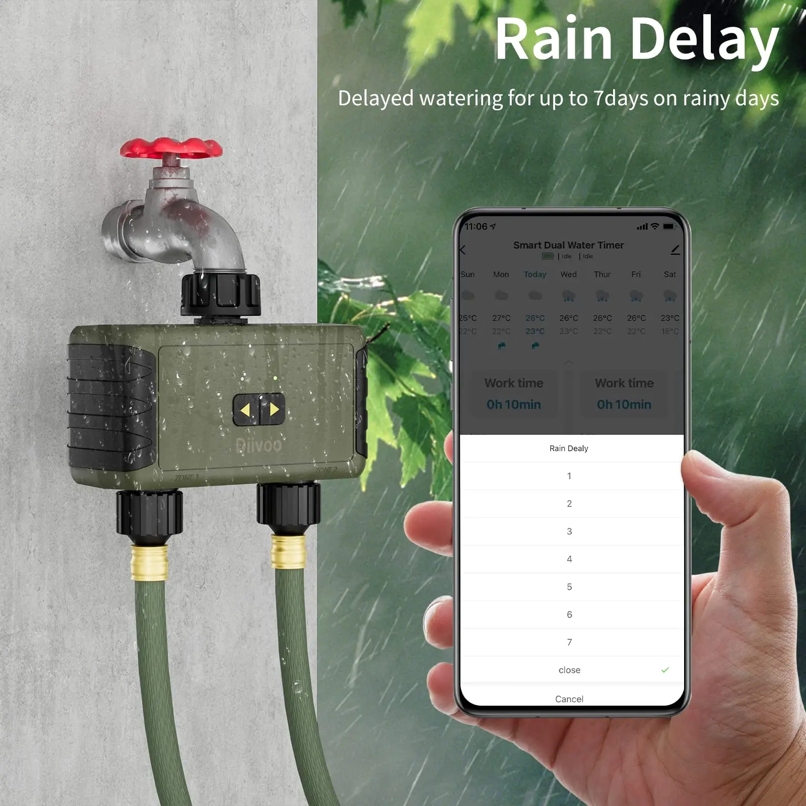 Diivoo Timed Sprinkler for Blu - Smart Garden Lock ulasan dan harga