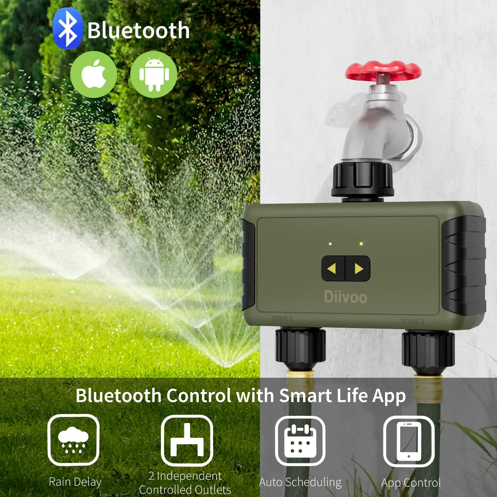 Diivoo Timed Sprinkler for Blu - Smart Garden Lock ulasan dan harga