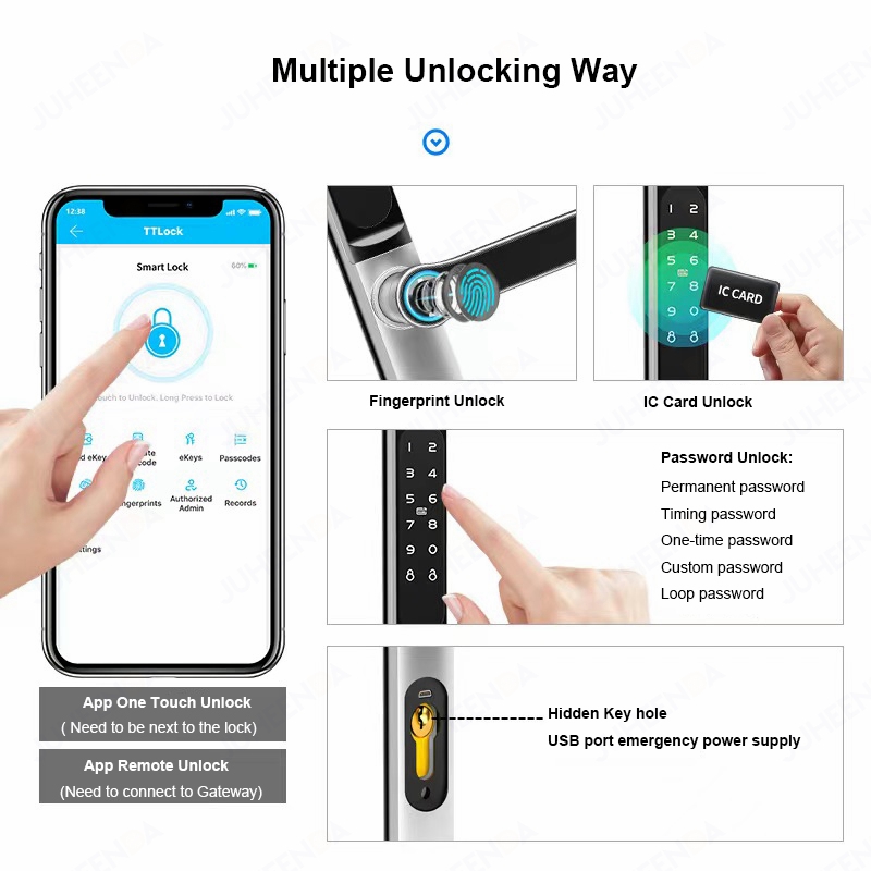 TTLock App Smart Aluminum Door - Smart Garden Door Lock ulasan dan harga